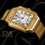 Yellow Gold Automatic Watch With White Dial